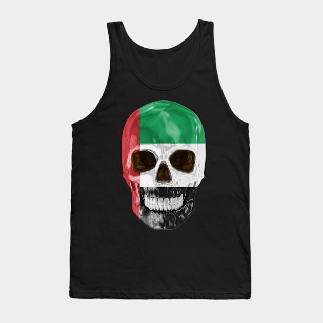 United Arab Emirates Flag Skull - Gift for Emirati With Roots From United Arab Emirates Tank Top by Country Flags